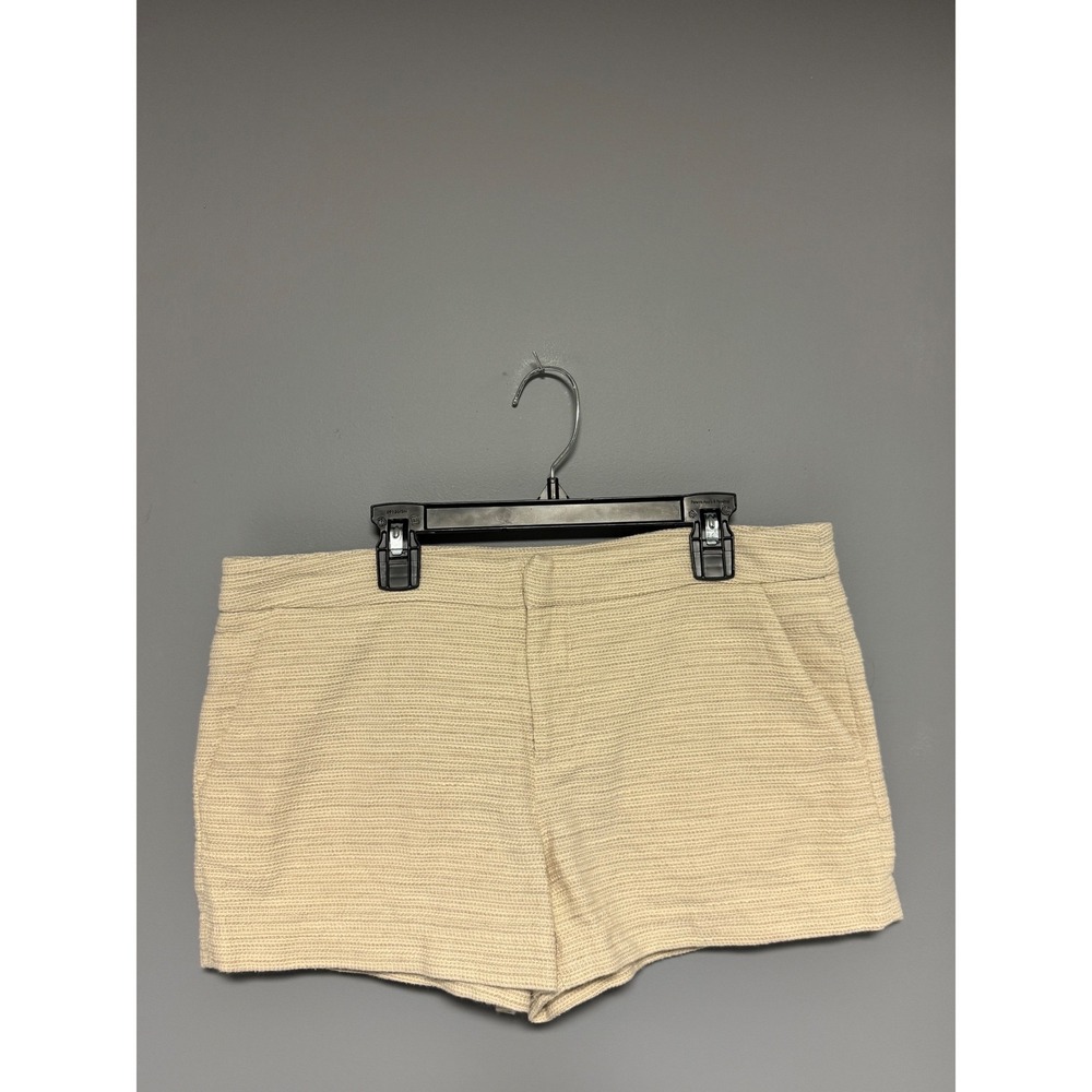 Joie Womens Textured Tweed Shorts Beige Cotton Linen Blend Size 10 Boho Beach